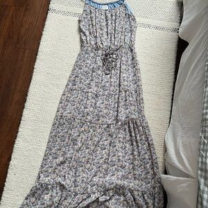 Sienna Sky Blue Floral Tiered Maxi Dress